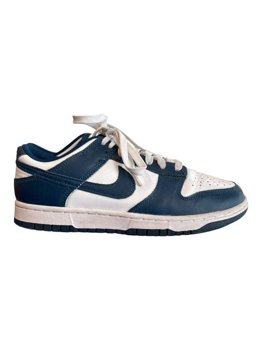 Nike Shoe Size 8 White & Navy Leather Round Toe lace up Low Top Sneaker Shoes White & Navy / 8