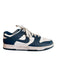 Nike Shoe Size 8 White & Navy Leather Round Toe lace up Low Top Sneaker Shoes White & Navy / 8