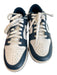 Nike Shoe Size 8 White & Navy Leather Round Toe lace up Low Top Sneaker Shoes White & Navy / 8