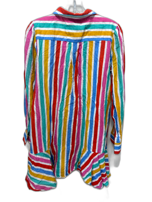 Tuckernuck Size M Multicolor Linen & Cotton Striped Button Front Dress Multicolor / M