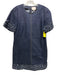 Cinq a Sept Size 6 Dark Wash Cotton Blend Denim Frayed Detail Short Sleeve Dress Dark Wash / 6