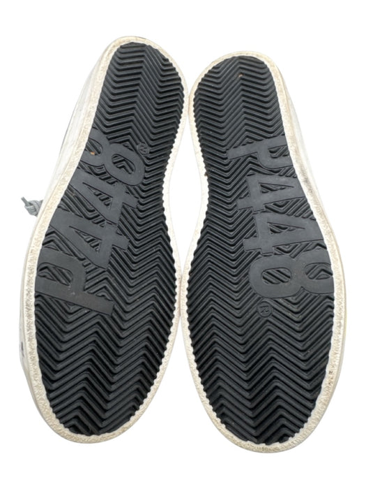 P448 Shoe Size 38 Silver & Gray Leather Upper Glitter Low Top Lace Up Sneakers Silver & Gray / 38