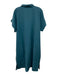Eileen Fisher Size XL Teal Blue Tencel & Polyester Short Sleeve 1/4 Button Dress Teal Blue / XL