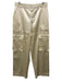 Frame Size 10 Ecru Cream Polyester & Spandex Satin High Rise Cargo Pants Ecru Cream / 10