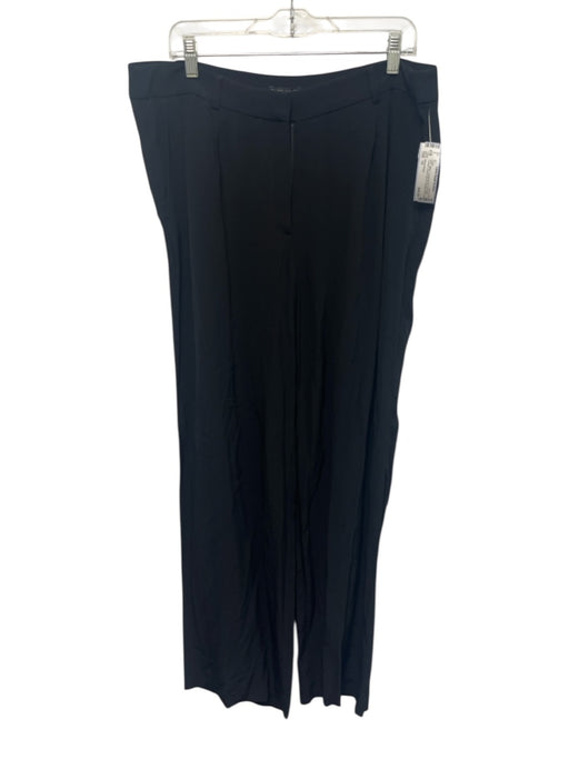 Eileen Fisher Size 14 Black Lyocell blend Front Pleat Trouser Pants Black / 14