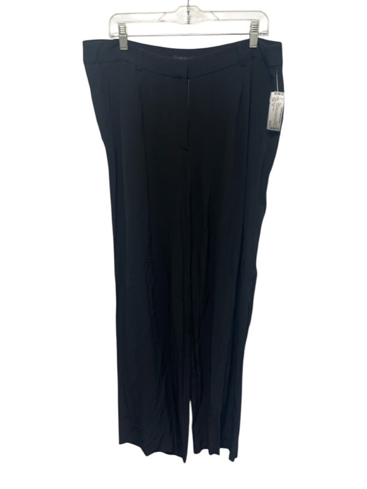 Eileen Fisher Size 14 Black Lyocell blend Front Pleat Trouser Pants Black / 14