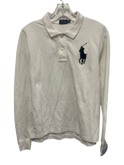 Polo Ralph Lauren Size M White & Black Cotton Long Sleeve Embroidered Logo Top White & Black / M