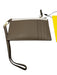 Marc Jacobs Greige Leather Zip Top Side Slots Removable Strap Wallets Greige