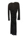 Zara Size M Dark Brown Polyester Blend Sequin Long Sleeve V Neck Gathered Dress Dark Brown / M