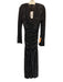 Zara Size M Dark Brown Polyester Blend Sequin Long Sleeve V Neck Gathered Dress Dark Brown / M