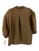 Oscar de la Renta Size S / 6 Tan Brown Cotton & Silk 3/4 Sleeve Pockets Jacket Tan Brown / S / 6