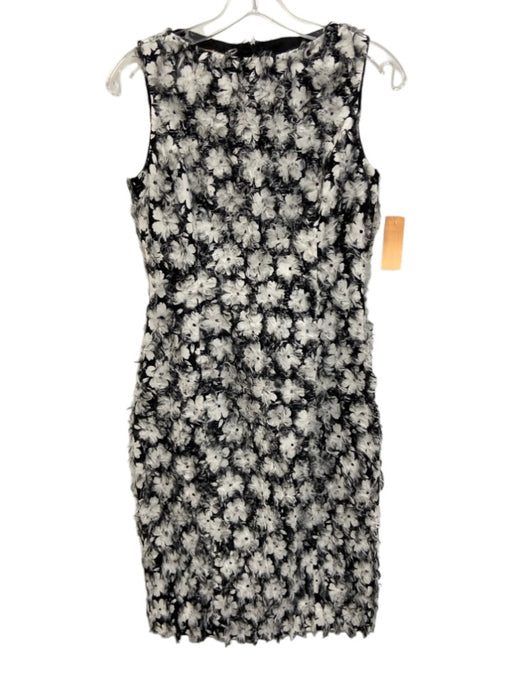 Michael Kors Collection Size 4 Black & White Rayon Blend Sleeveless Floral Dress Black & White / 4