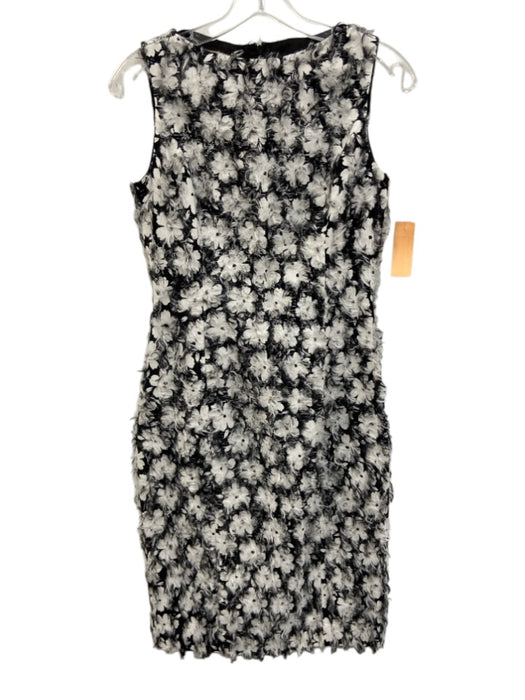 Michael Kors Collection Size 4 Black & White Rayon Blend Sleeveless Floral Dress Black & White / 4