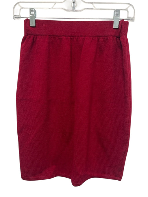 St. John Collection Size 6 Red No Fabric Tag Elastic Waistband Knit Pencil Skirt Red / 6