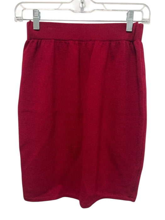 St. John Collection Size 6 Red No Fabric Tag Elastic Waistband Knit Pencil Skirt Red / 6