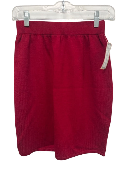 St. John Collection Size 6 Red No Fabric Tag Elastic Waistband Knit Pencil Skirt Red / 6
