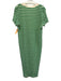 Mango Size XXL Green & White Cotton & Polyester Knit Striped Maxi Dress Green & White / XXL