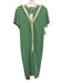 Mango Size XXL Green & White Cotton & Polyester Knit Striped Maxi Dress Green & White / XXL