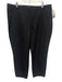 Lafayette 148 Size XXL Black Cotton Straight Leg Waistband Detail Pants Black / XXL