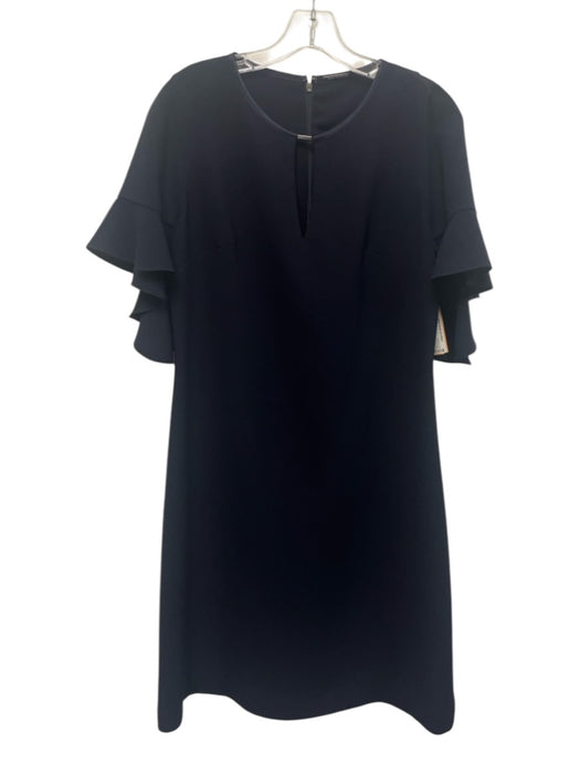 Elie Tahari Size 12 Midnight blue Triacetate Blend 1/2 Flutter Sleeve Dress Midnight blue / 12