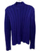 Dana Buchman Size M Indigo Purple Wool Blend Ribbed Knit Mock Neck Sweater Indigo Purple / M