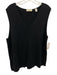 Lord & Taylor Size 1X Black Rayon Blend Knit Sleeveless V Neck Vest Top Black / 1X
