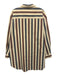 Tuckernuck Size M Beige, Navy & Brown Cotton Seersucker Striped Button Up Top Beige, Navy & Brown / M