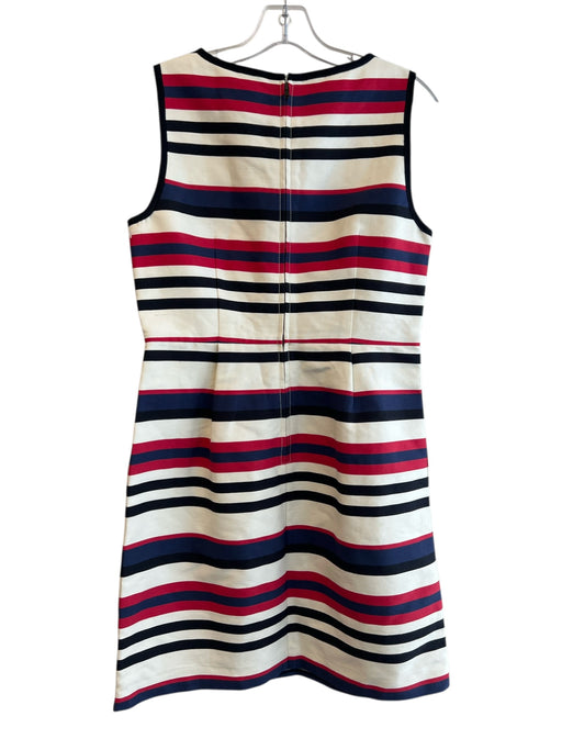 J Crew Size 6 White, Red & Multi No Fabric Tag Sleeveless Striped Back Zip Dress White, Red & Multi / 6
