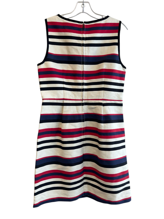 J Crew Size 6 White, Red & Multi No Fabric Tag Sleeveless Striped Back Zip Dress White, Red & Multi / 6