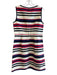 J Crew Size 6 White, Red & Multi No Fabric Tag Sleeveless Striped Back Zip Dress White, Red & Multi / 6