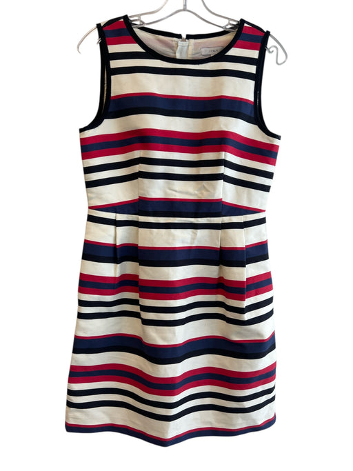 J Crew Size 6 White, Red & Multi No Fabric Tag Sleeveless Striped Back Zip Dress White, Red & Multi / 6