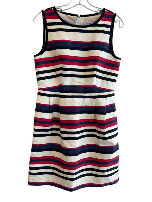 J Crew Size 6 White, Red & Multi No Fabric Tag Sleeveless Striped Back Zip Dress White, Red & Multi / 6