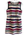 J Crew Size 6 White, Red & Multi No Fabric Tag Sleeveless Striped Back Zip Dress White, Red & Multi / 6