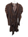Anna Cate Size M Brown & Black Cotton Long Sleeve Animal Print V Neck Mini Dress Brown & Black / M