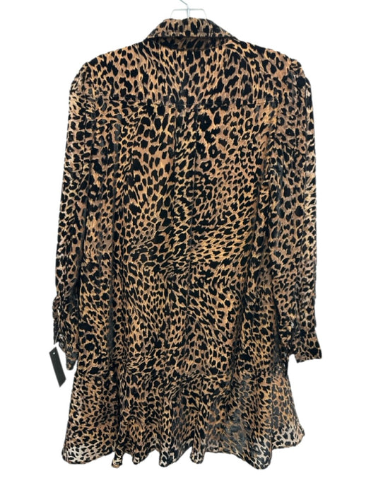 Tuckernuck Size XS Brown & Black Rayon Blend Long Sleeve Leopard Print Dress Brown & Black / XS