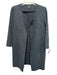 Eileen Fisher Size M Gray & Black Cotton Blend Open Front Crosshatch Trench Coat Gray & Black / M