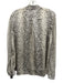 Elie Tahari Size L Gray, Black, White Silk Long Sleeve Snake Print Button up Top Gray, Black, White / L