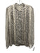 Elie Tahari Size L Gray, Black, White Silk Long Sleeve Snake Print Button up Top Gray, Black, White / L