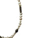 White & Silver Freshwater Pearl Metal Beads Choker Hook & Eye Closure Necklace White & Silver