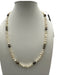 White & Silver Freshwater Pearl Metal Beads Choker Hook & Eye Closure Necklace White & Silver