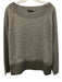 Lafayette 148 Size M Gray Wool Knit Heathered Fabric Block Wide Neck Sweater Gray / M