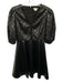 Shoshanna Size 2 Black PU Leather 1/2 Balloon Sleeve Eyelet V Neck Dress Black / 2