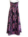 Lulus Size Small Purple & Gold Polyester Metallic Accent Strapless Back Zip Gown Purple & Gold / Small