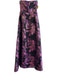 Lulus Size Small Purple & Gold Polyester Metallic Accent Strapless Back Zip Gown Purple & Gold / Small