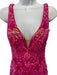 Jovani Size 0 Hot pink Sequin Embellished Sleeveless Mesh Panel Gown Hot pink / 0
