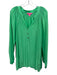 Lilly Pulitzer Size XXL Bright Green Silk Long Sleeve Gold Buttons Top Bright Green / XXL