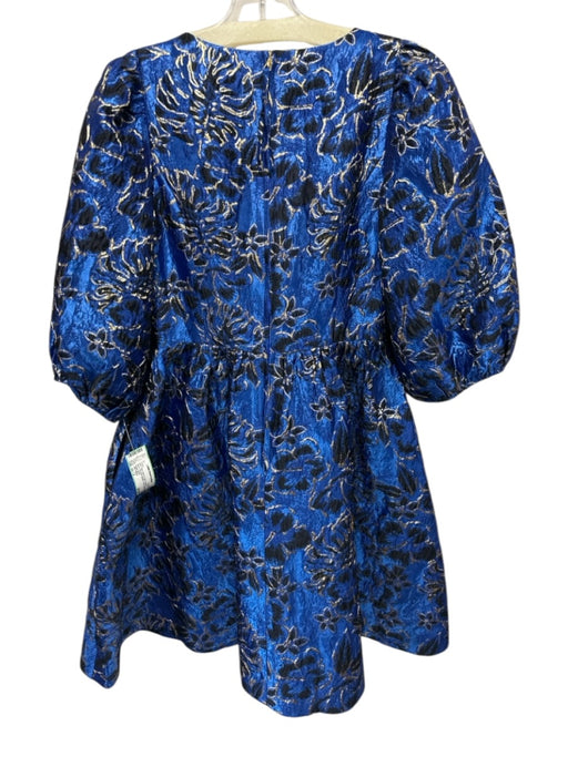 Lilly Pulitzer Size xs / 2 Blue, Black & Gold Polyester Blend Brocade Dress Blue, Black & Gold / xs / 2