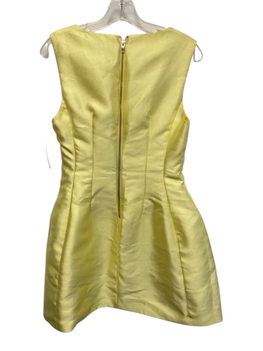 Vera & Lucy Size M Yellow Polyester Sleeveless Wide Neck Satin Zip Back Dress Yellow / M