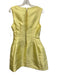 Vera & Lucy Size M Yellow Polyester Sleeveless Wide Neck Satin Zip Back Dress Yellow / M