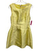 Vera & Lucy Size M Yellow Polyester Sleeveless Wide Neck Satin Zip Back Dress Yellow / M